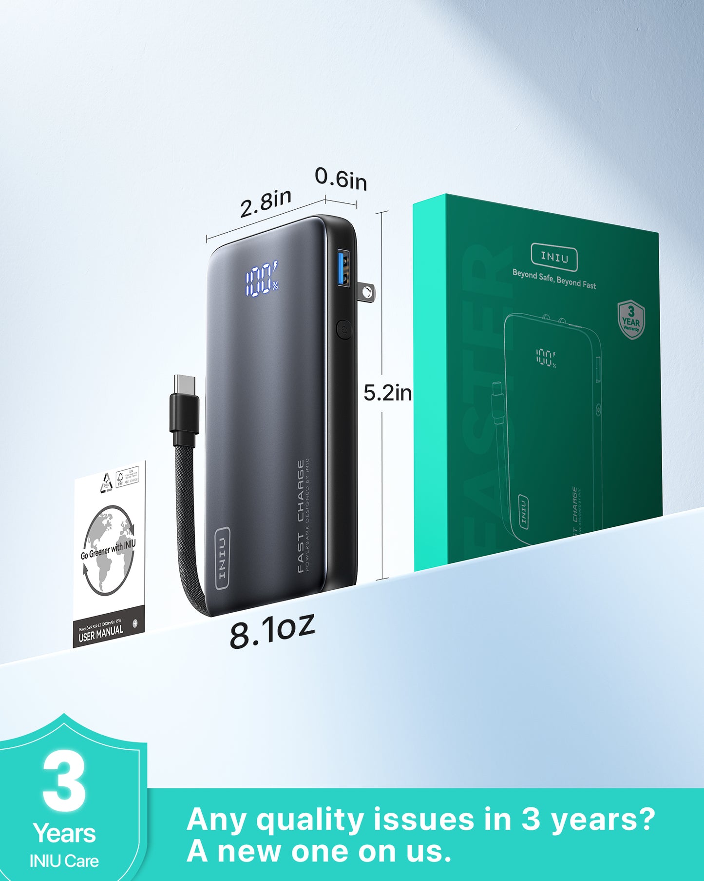 INIU Batterie externe Multi P24 45W 10000mAh