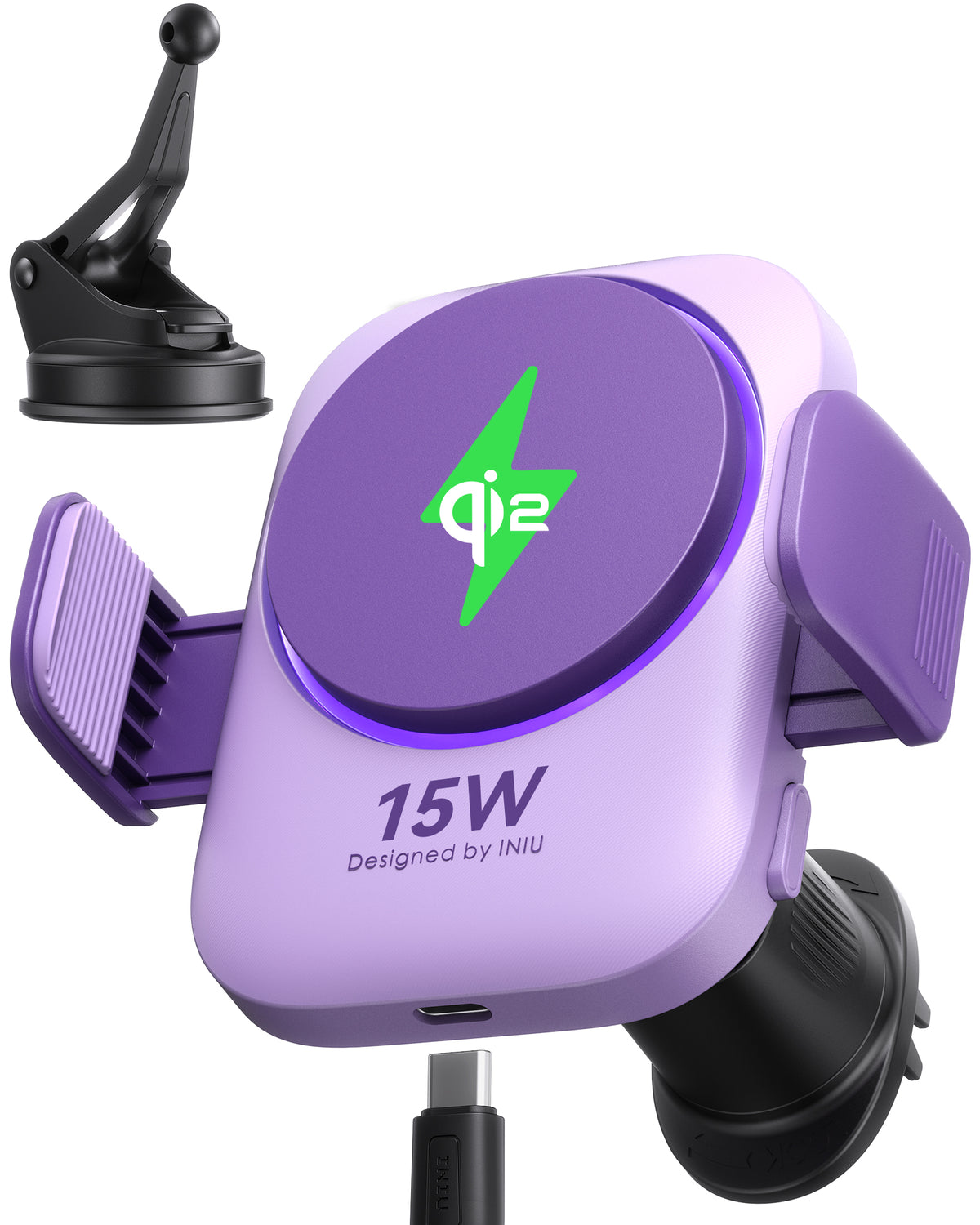 INIU SnapGo V11 Qi2 15W magnetisk trådlös billaddare