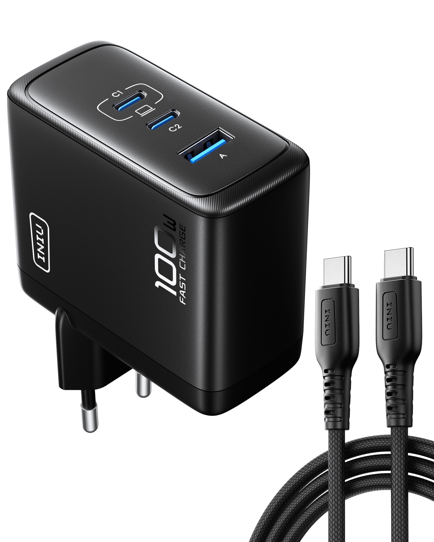 INIU Caricabatterie GaN a 3 porte da 100 W A11