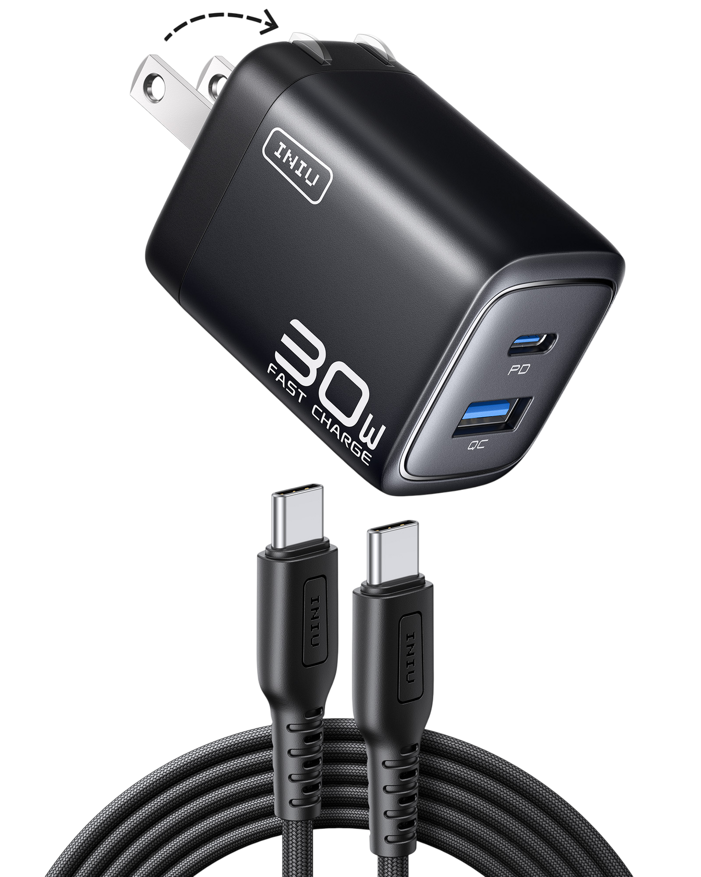 INIU Caricabatterie a doppia porta A12 da 30 W