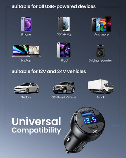 Cargador ultra rápido 66W del coche de INIU I711 2-Port