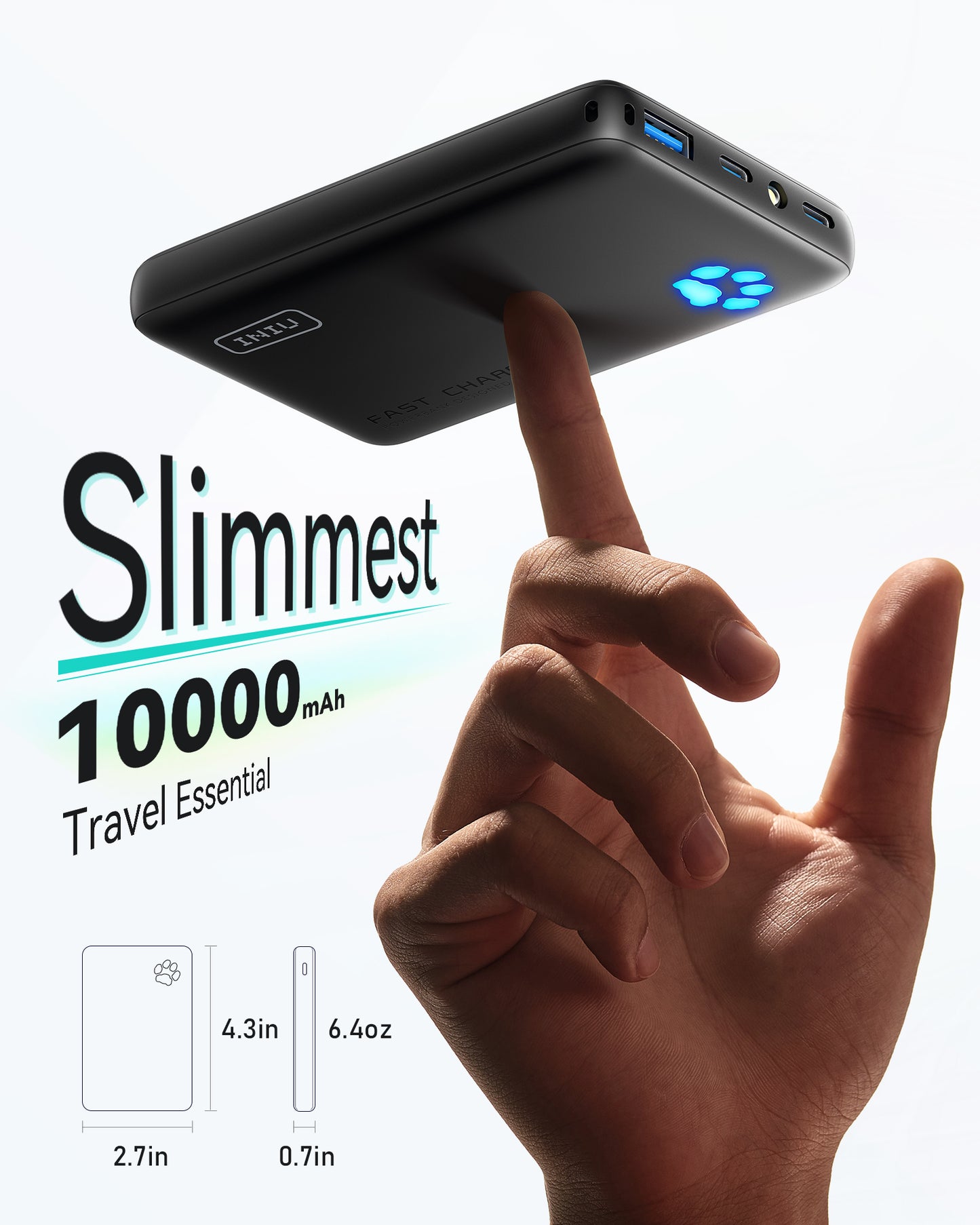 INIU Pawsible P41 Powerbank, Snabbladdning, 45W, 10000mAh