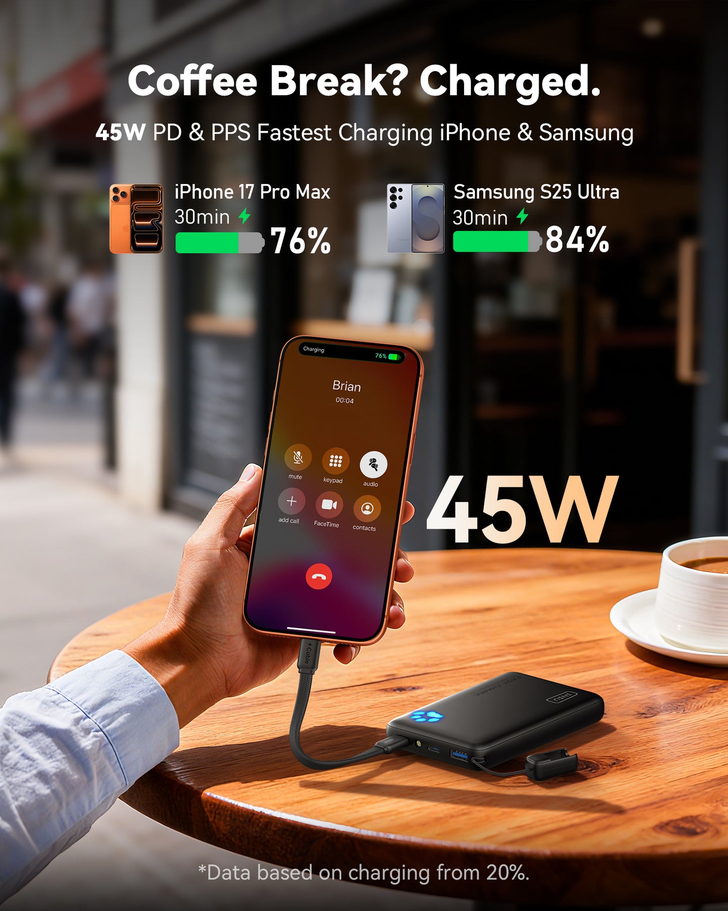 INIU Pawsible P41 Powerbank, Snabbladdning, 45W, 10000mAh