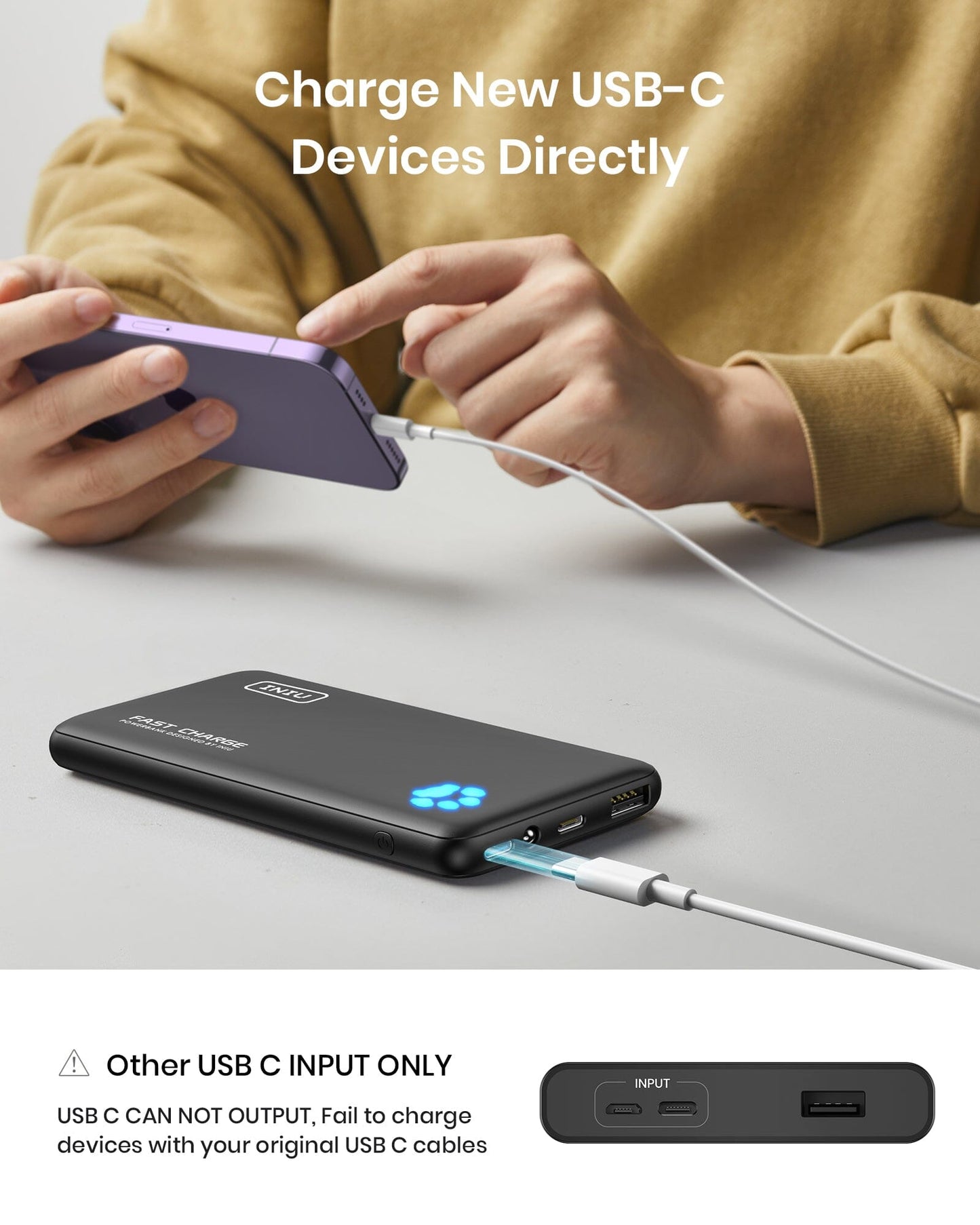 Caricabatterie portatile INIU B3, 20W PD3.0 più debole 10.000 mAh