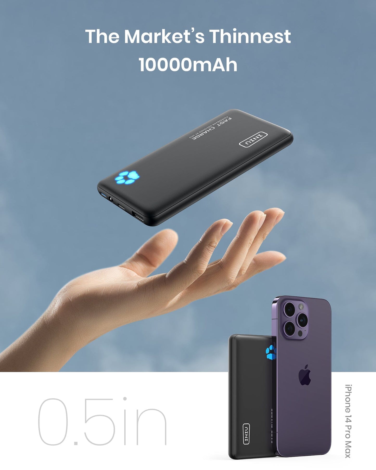 Caricabatterie portatile INIU B3, 20W PD3.0 più debole 10.000 mAh