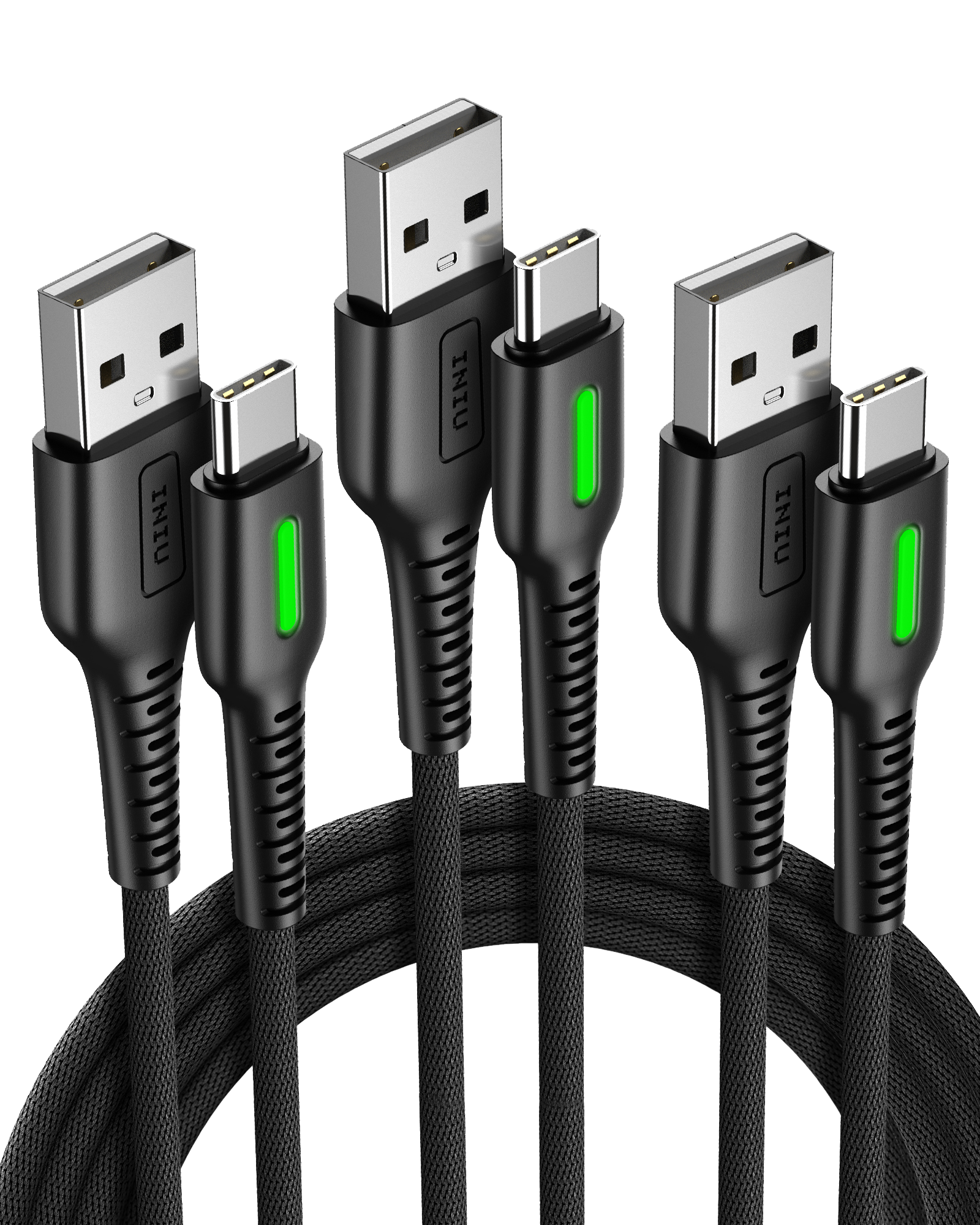 Cable USB C antirrotura INIU D3C (2 x 6,6 pies + 5,6 pies x 1, paquete de 3)