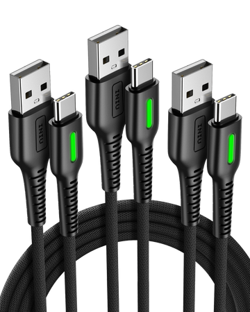 Cable USB C antirrotura INIU D3C (2 x 6,6 pies + 5,6 pies x 1, paquete de 3)