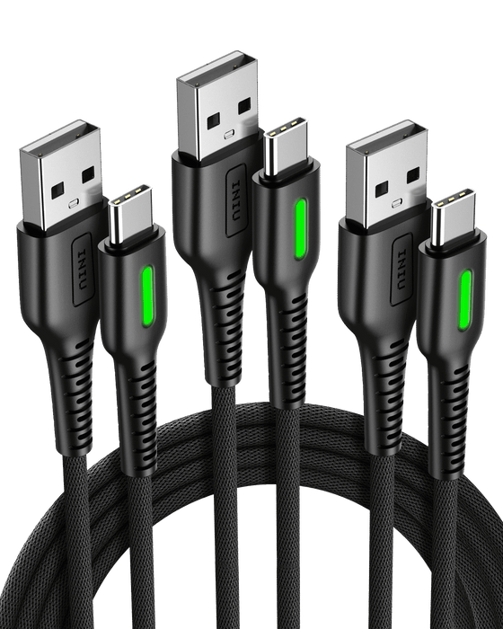 Cable USB C antirrotura INIU D3C (2 x 6,6 pies + 5,6 pies x 1, paquete de 3)