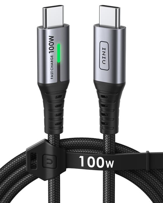 INIU Cable USB C a C D5CC de 100 W, color negro (2 metros, 1 unidad)