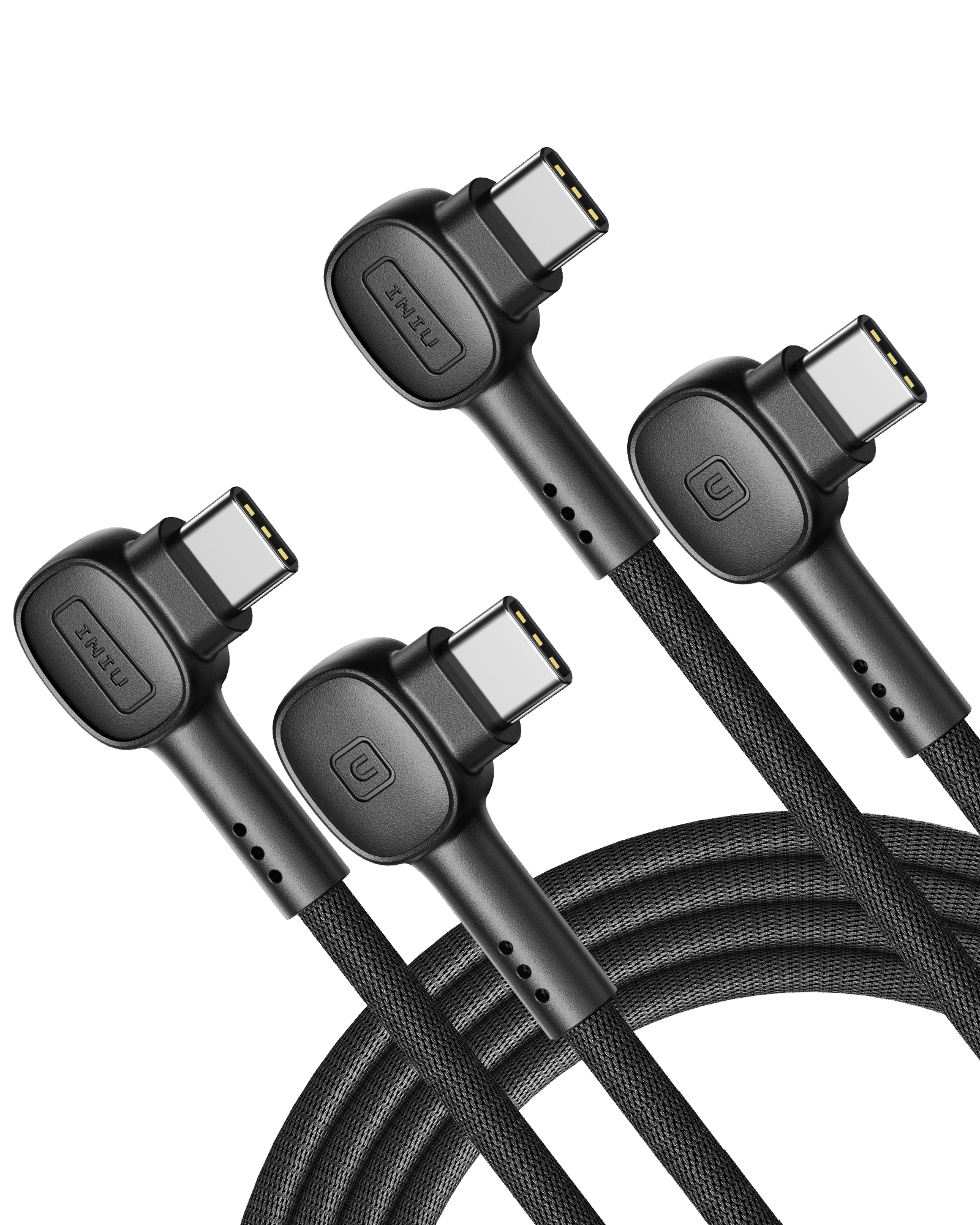 INIU D6CC 90°-Design USB-C-Kabel 100 W (2 m, 2er-Pack)