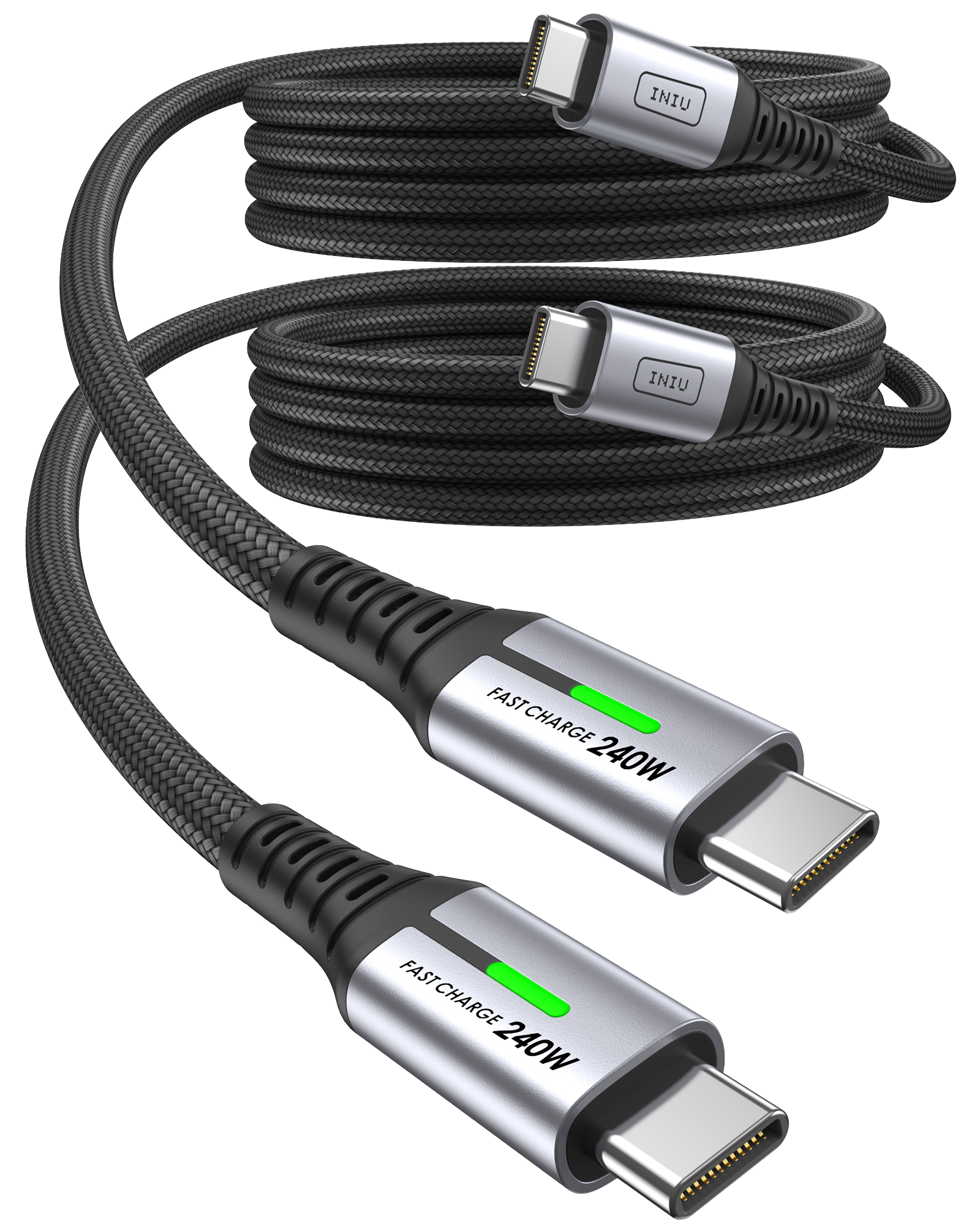 INIU D7CC USB-C-auf-C-Kabel 240 W (6,6 Fuß, 2er-Pack)