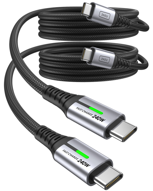 INIU D7CC USB C a C Cable 240W (6,6 pies, paquete de 2)