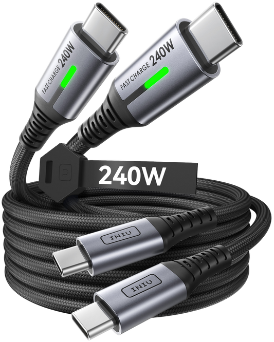 INIU D7CC USB C till C-kabel 240 W (2,1 m, 2-pack)