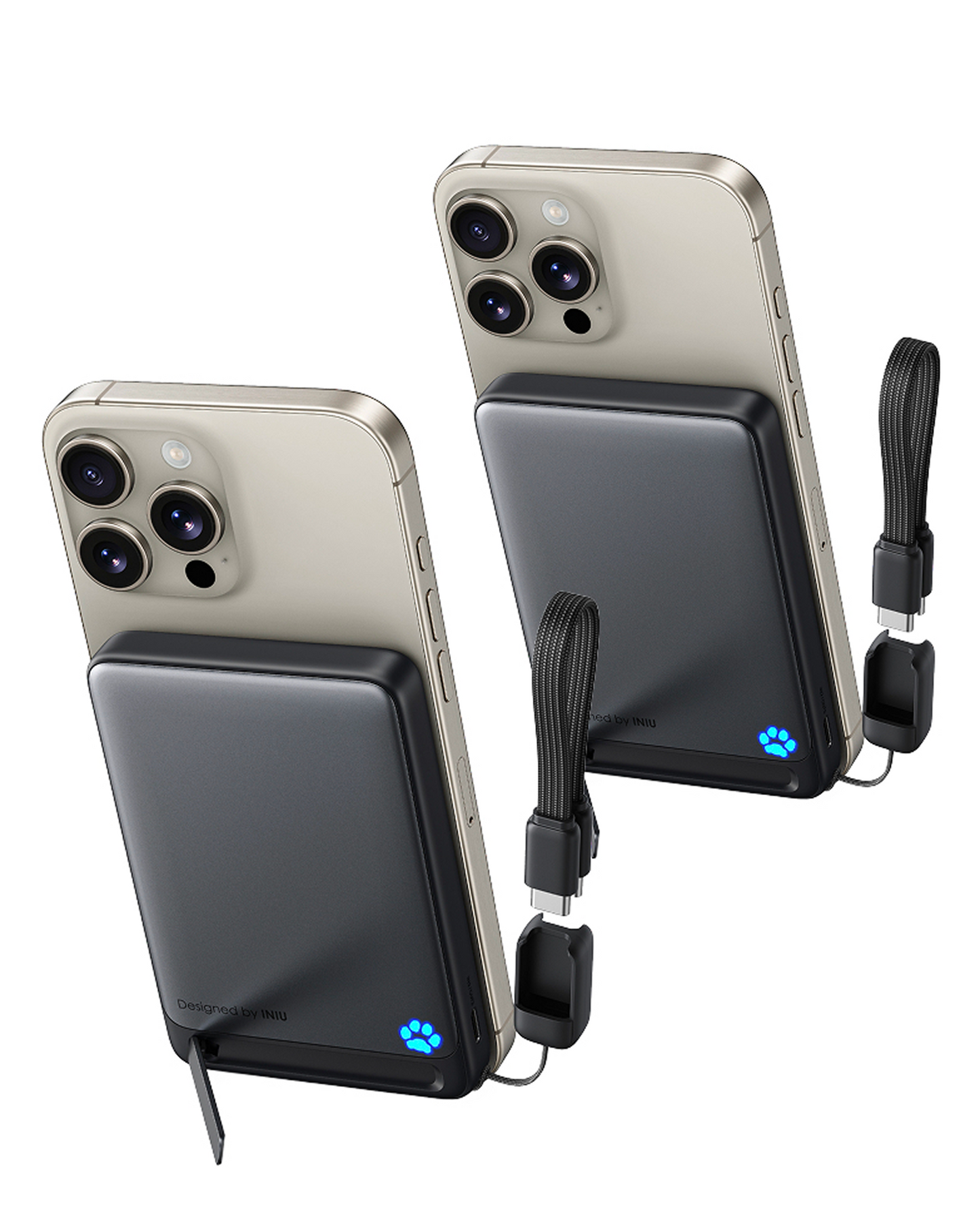 INIU Ładowarka bezprzewodowa SnapGo P73-E1 Qi2 15 W 10000 mAh (opakowanie 2 szt.)