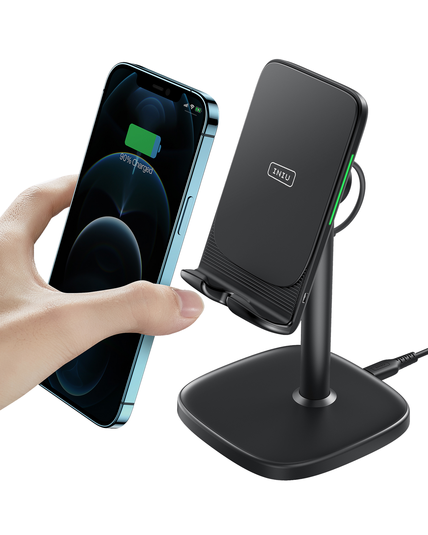 Caricabatterie wireless rapido 15W,