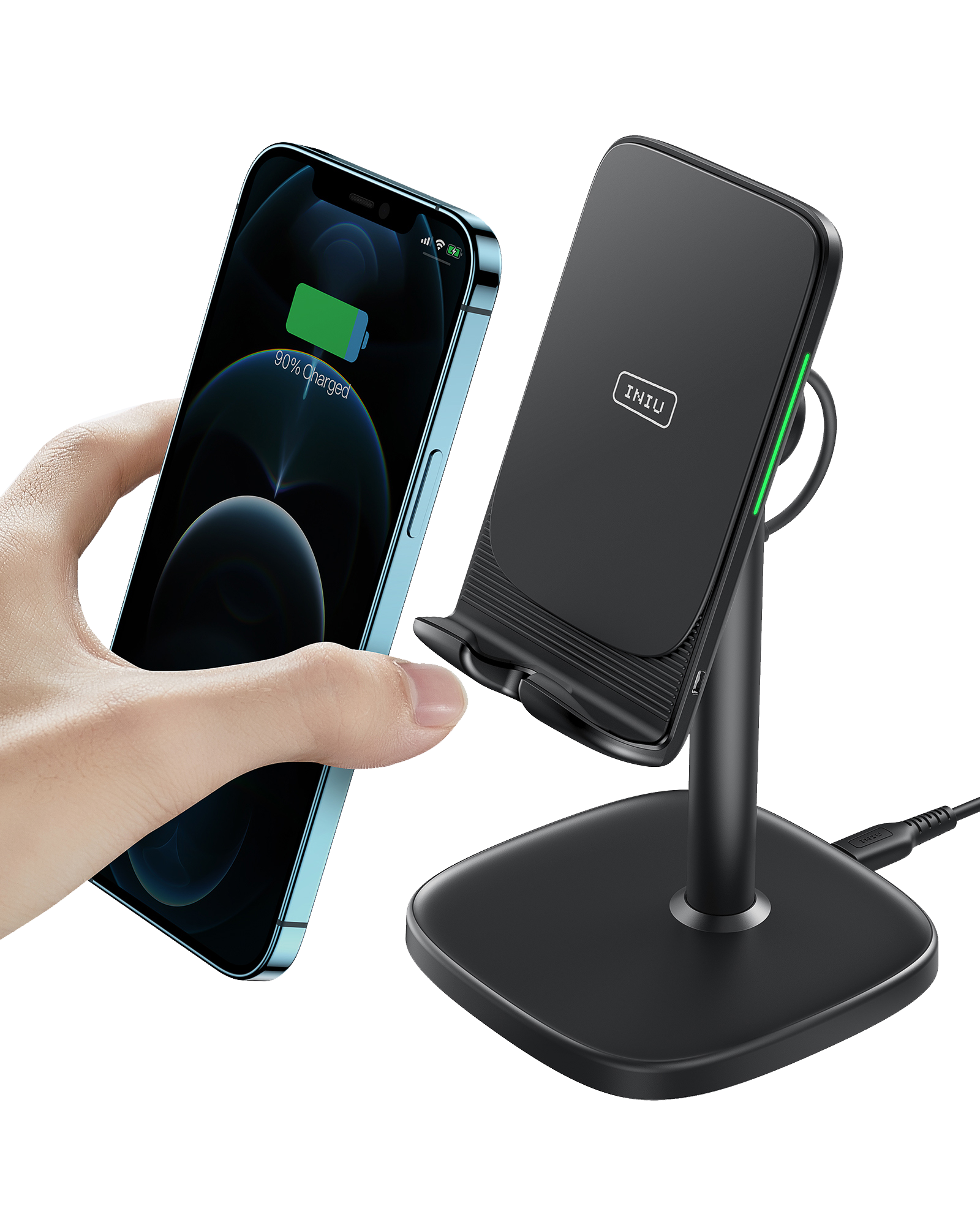 Cargador inalámbrico rápido ajustable 15W de INIU I212