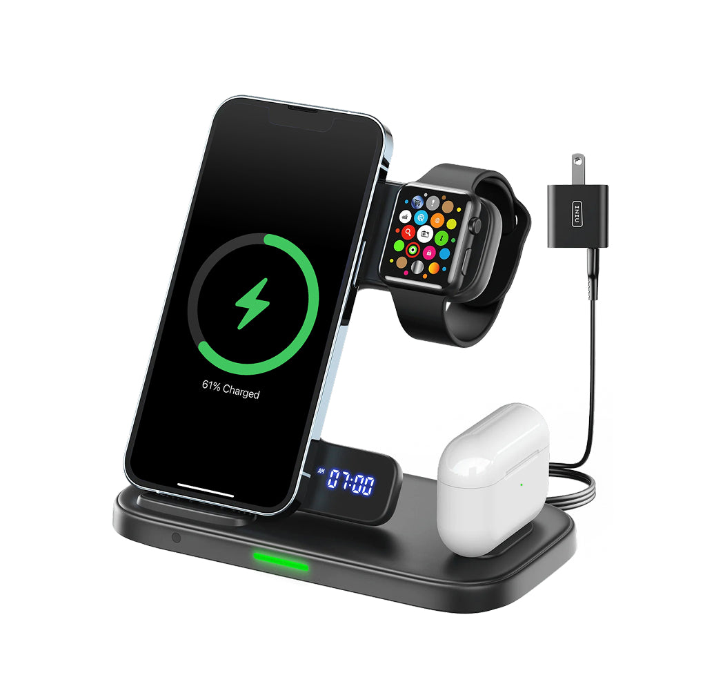 INIU Caricabatterie wireless rapido 3 in 1 certificato Qi I220