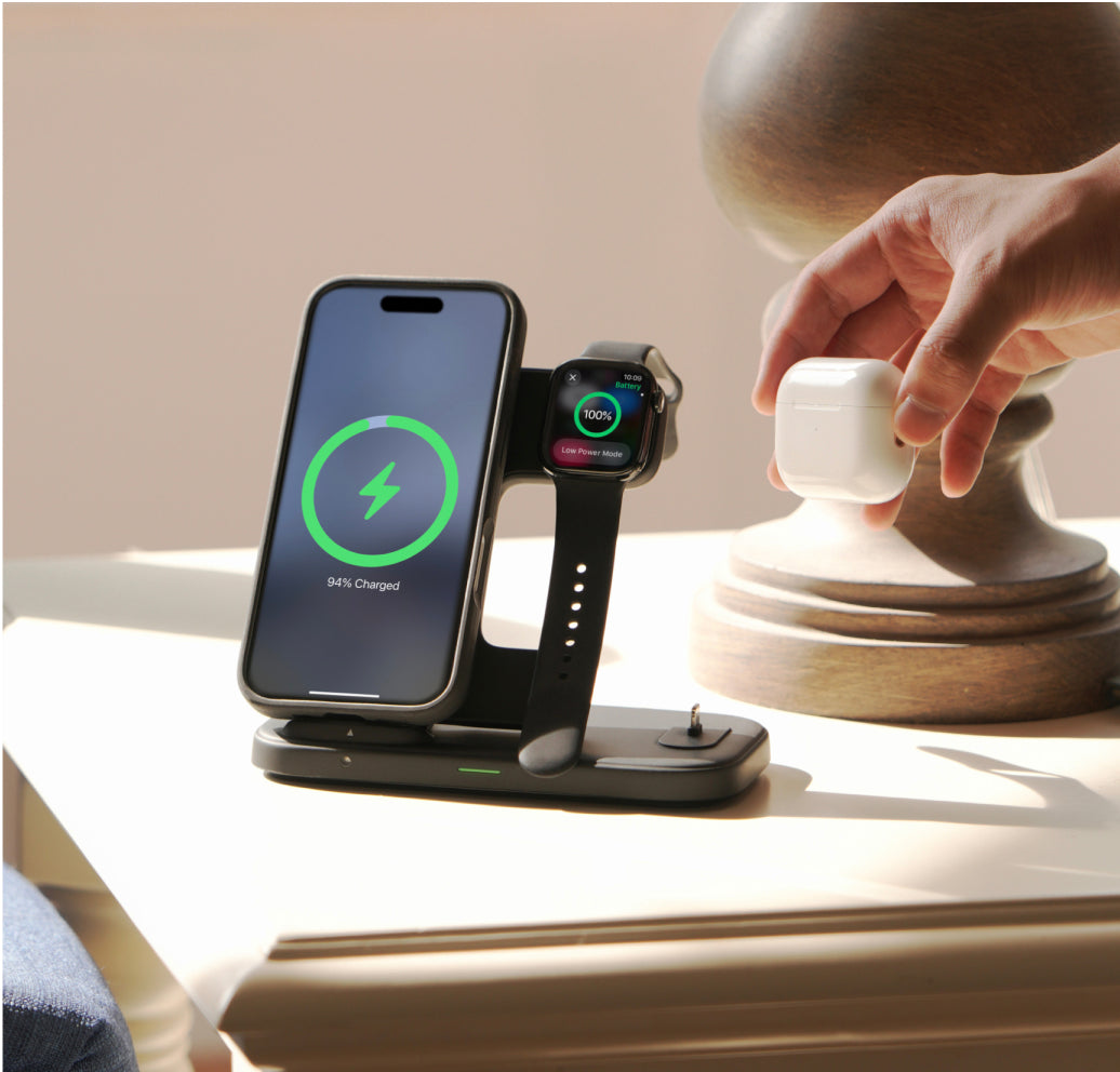 INIU Caricabatterie wireless rapido 3 in 1 certificato Qi I220 hover