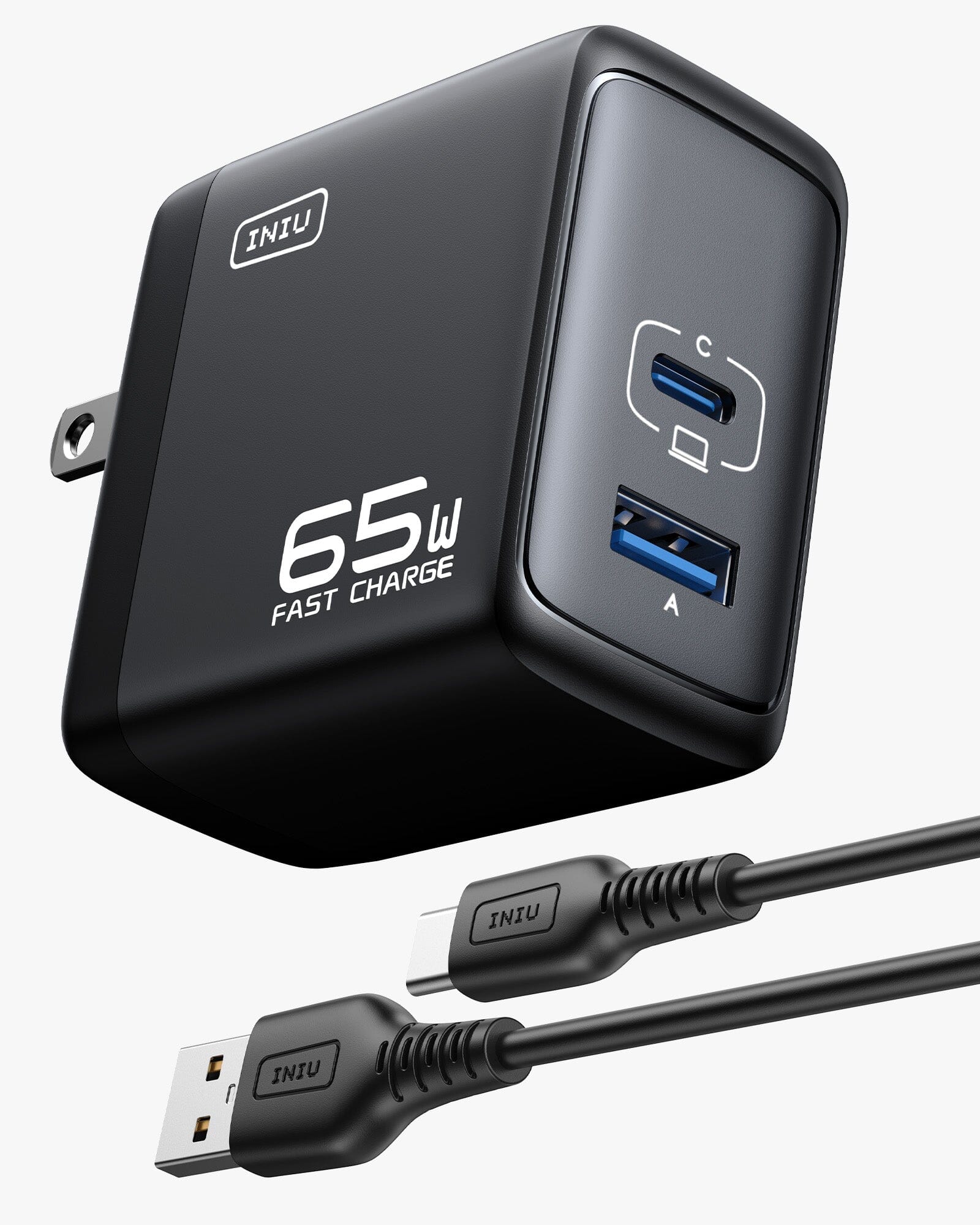 INIU I625 65W USB A C Ports Væg oplader, gan