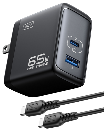 Cargador de la pared de los puertos de INIU I625 65W USB A C, materiales de GaN