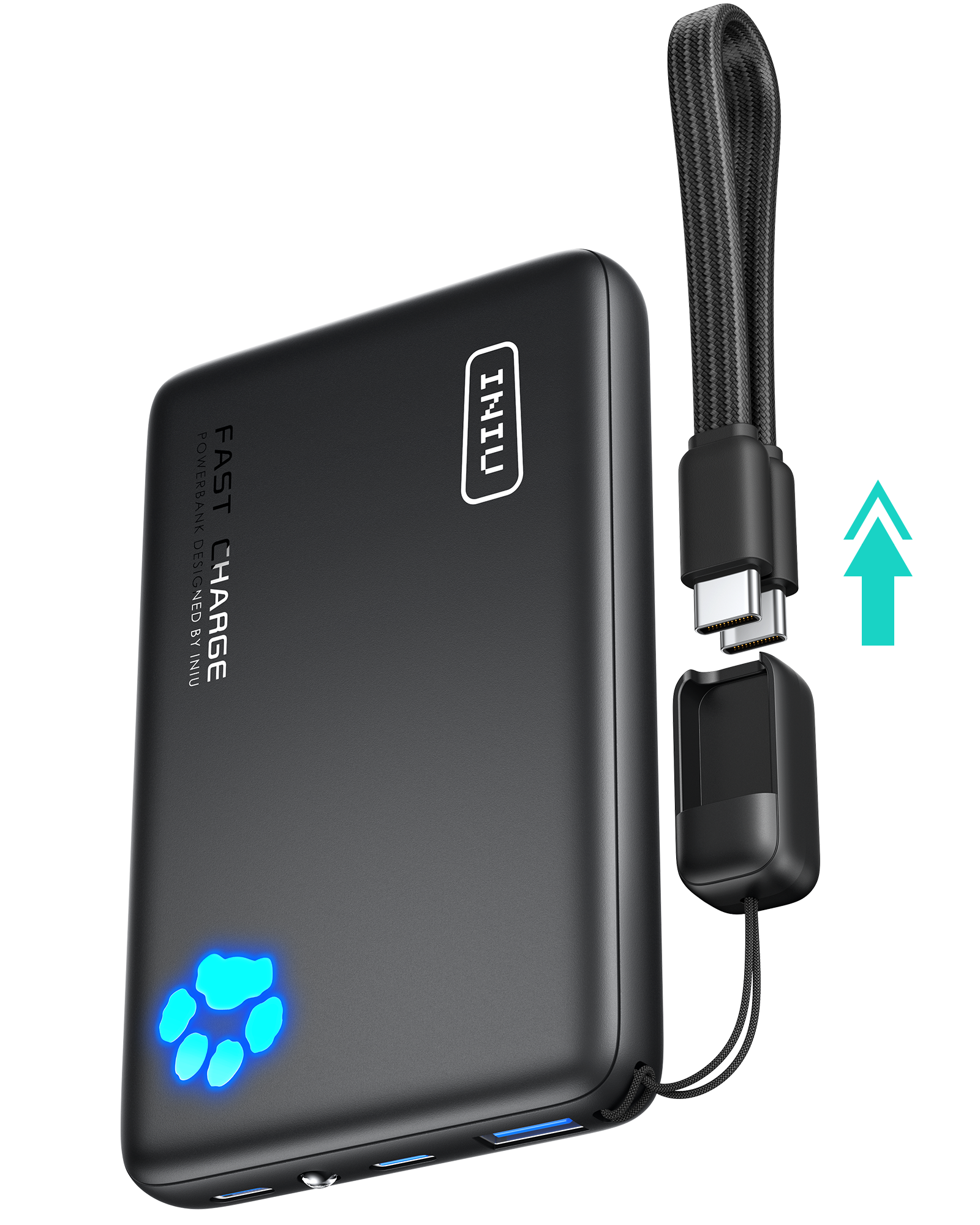 Batterie externe INIU Pawsible P41, charge rapide, 22, 5 W, 10 000 mAh