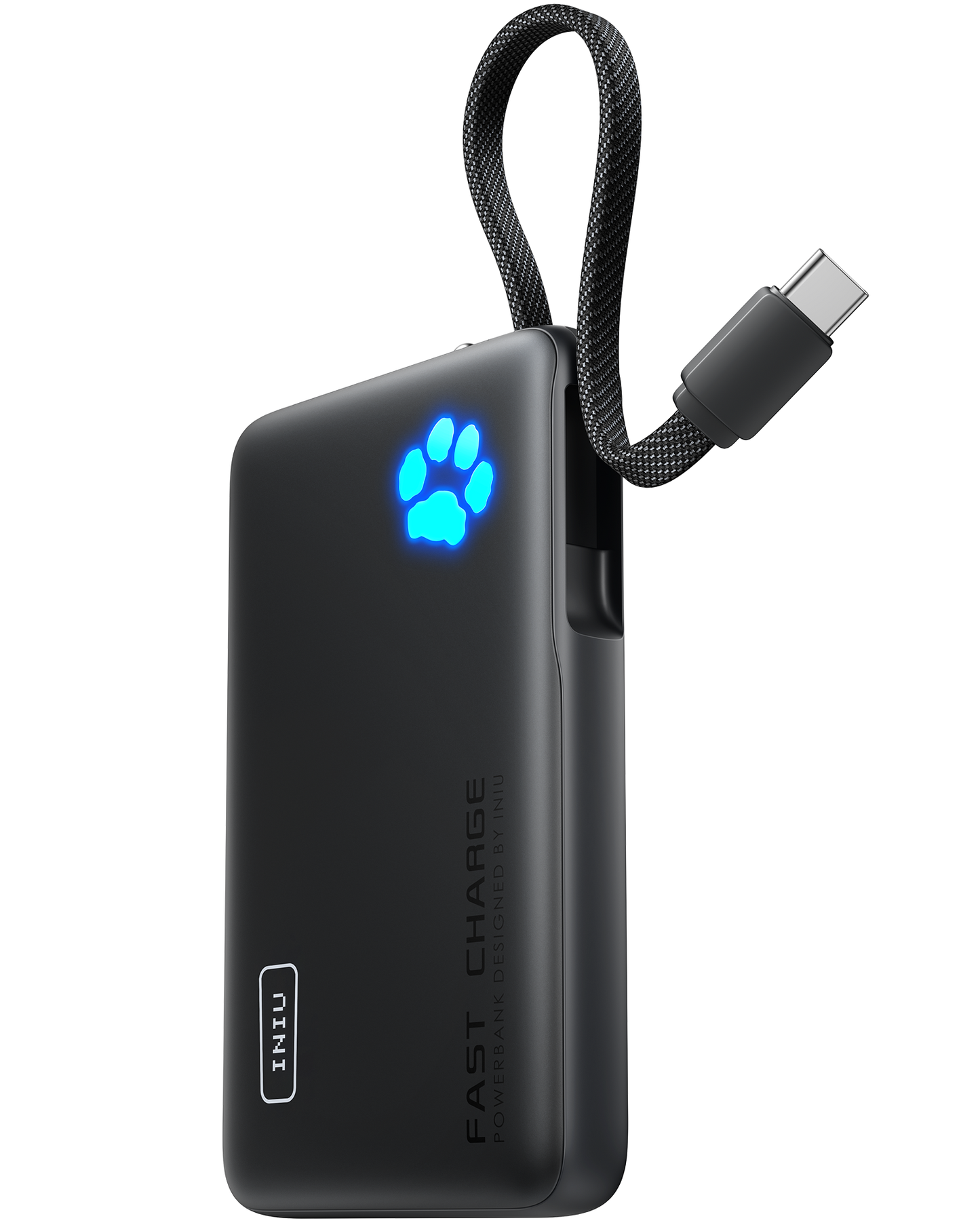 INIU Pawsible P41L-E2 Power Bank con cavo integrato, sottilissimo, 45W 10000mAh