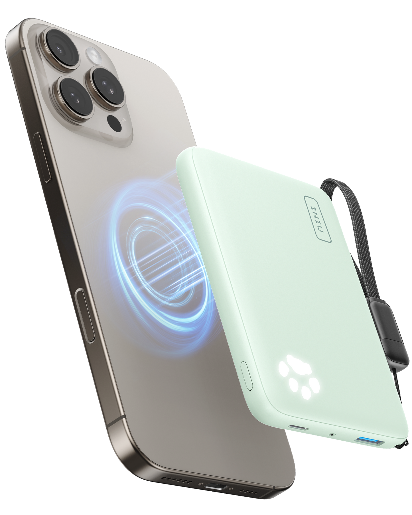 Banco de energía INIU Pawsible P43-E1 Qi2 de 15 W y 10 000 mAh con cargador Magsafe