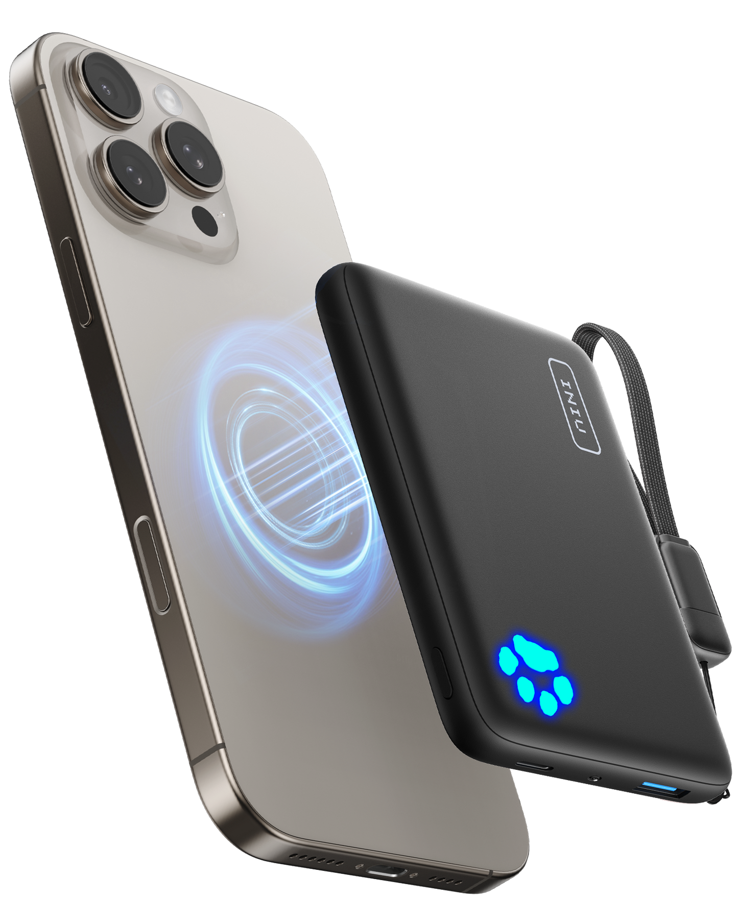 Banco de energía INIU Pawsible P43-E1 Qi2 de 15 W y 10 000 mAh con cargador Magsafe