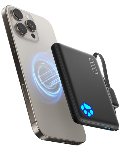 Banco de energía INIU Pawsible P43-E1 Qi2 de 15 W y 10 000 mAh con cargador Magsafe