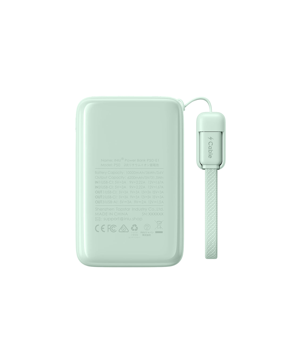 INIU Pocket Rocket Mini Powerbank 10000mAh 45W