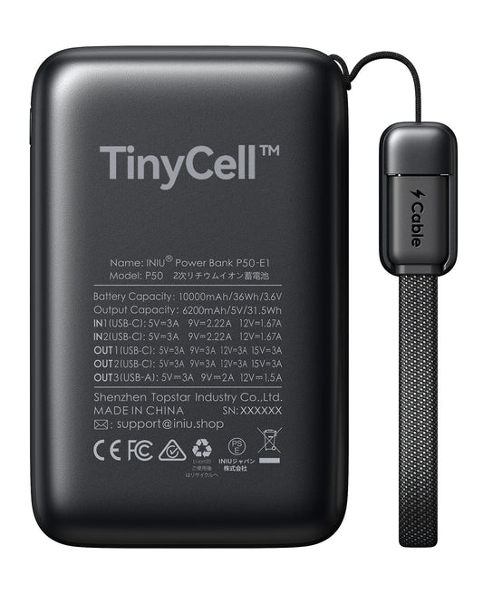 INIU Carry P50-E1 Powerbank 45W Minsta 10 000 mAh