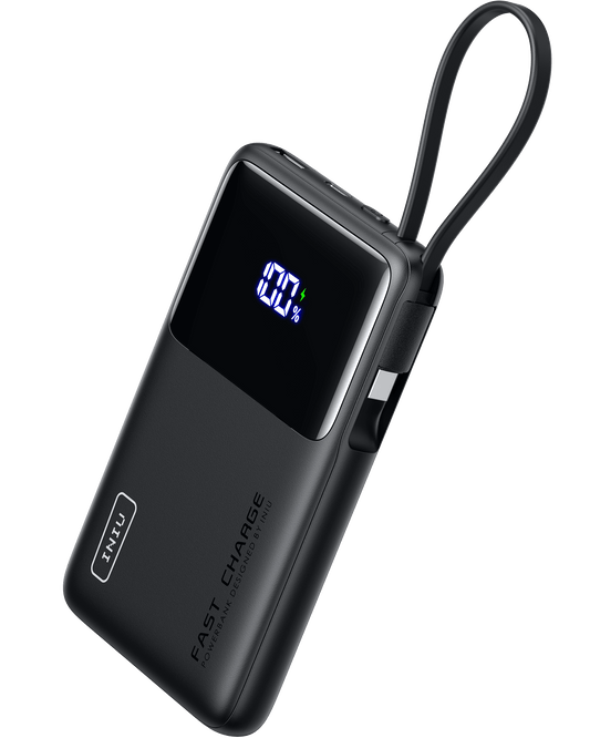 INIU P61L Powerbank 22,5W 10000mAh med indbygget kabel