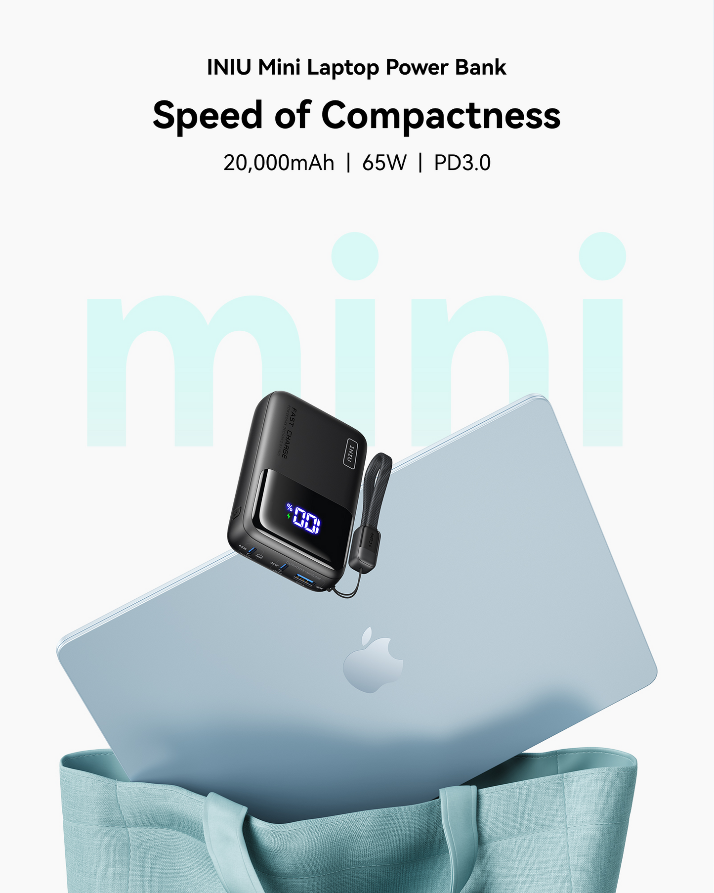INIU Cougar P62-E1 Power Bank Smallest 65W 20,000mAh