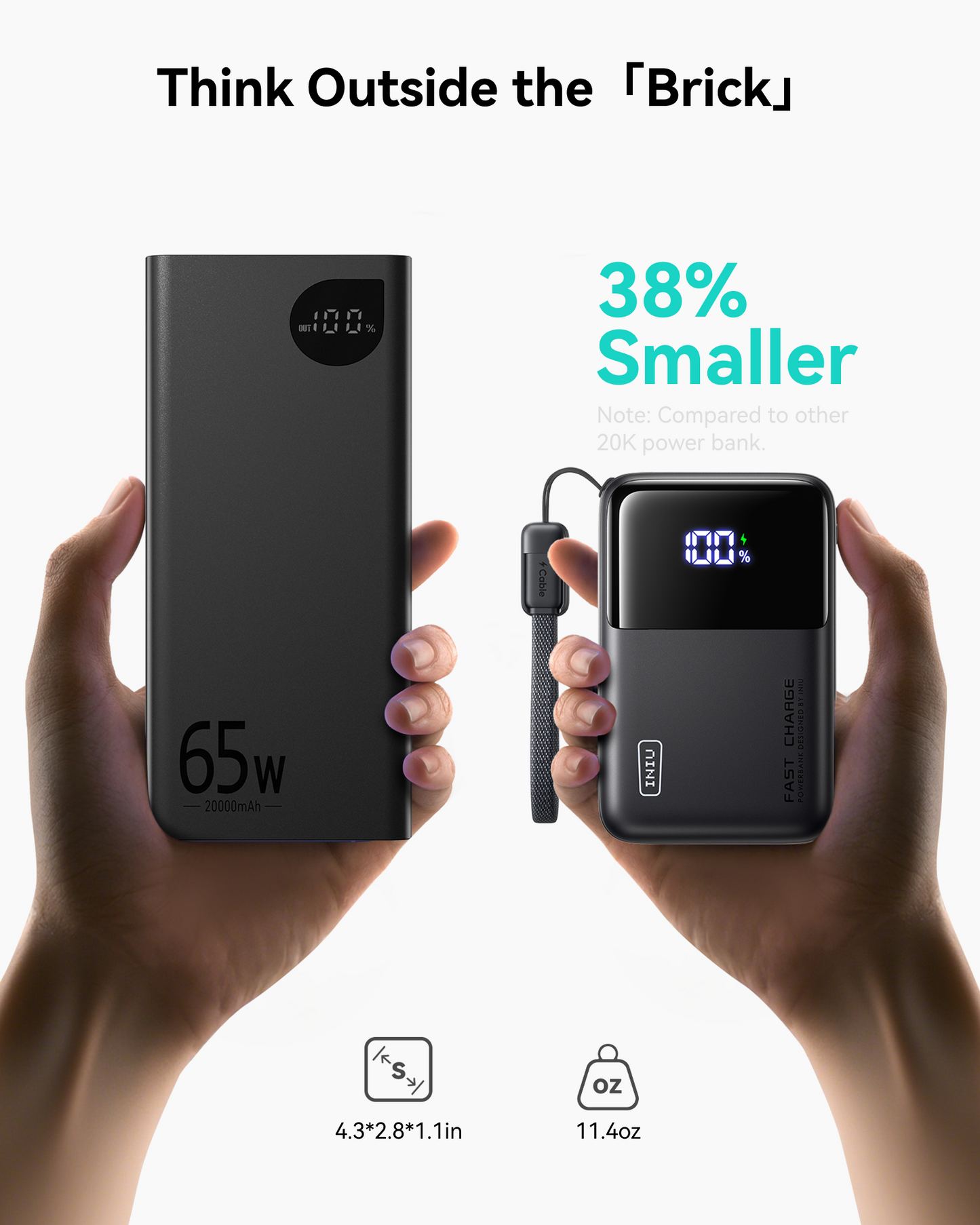 INIU Cougar P62-E1 Power Bank Smallest 65W 20,000mAh