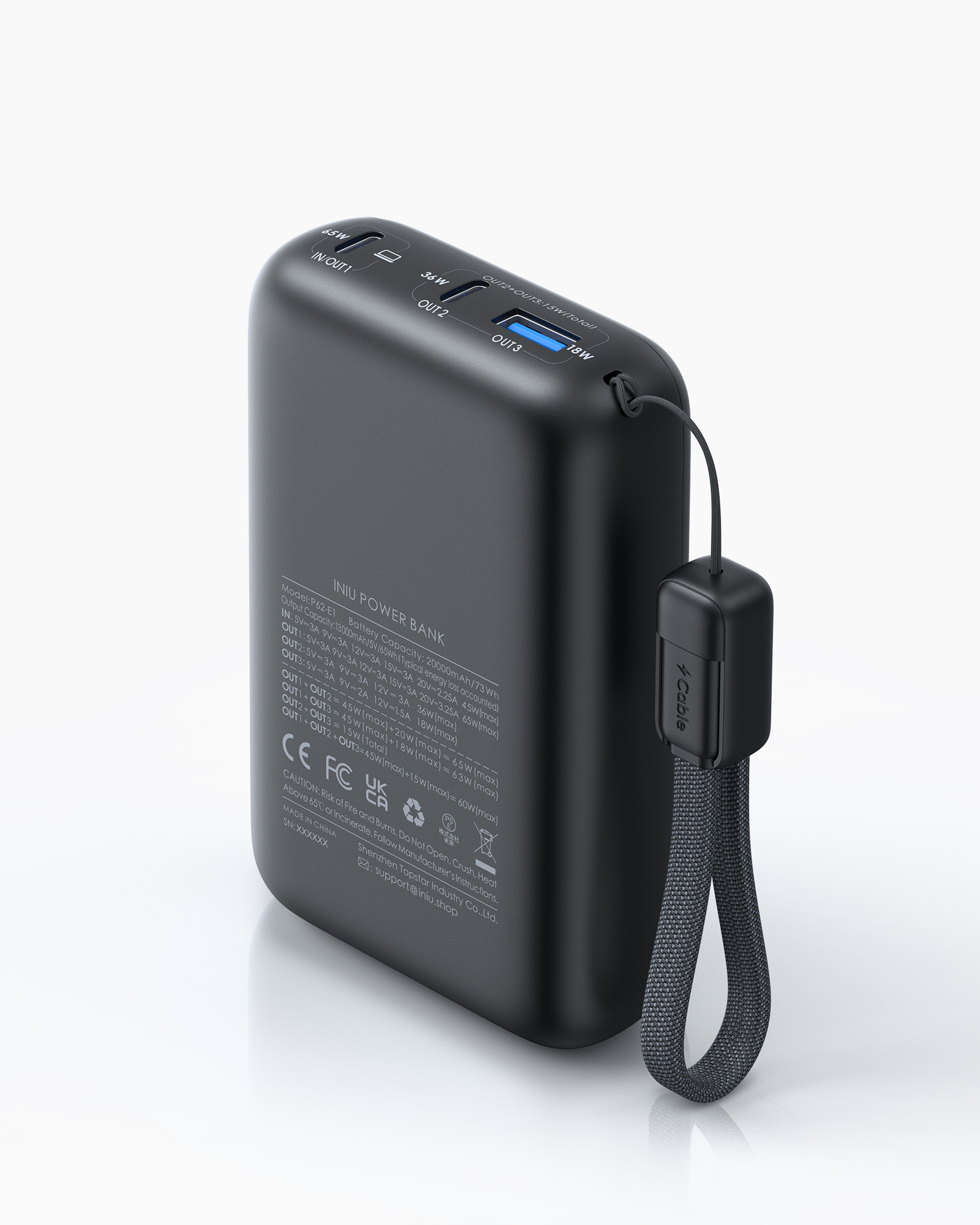 INIU Cougar P62-E1 Powerbank Minsta 65W 20000mAh