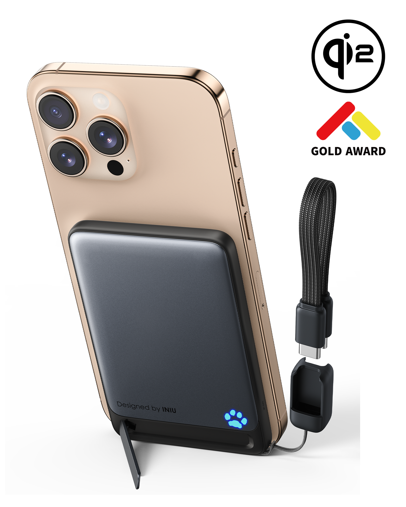 INIU Powerbank SnapGo P71-E1 Magsafe Qi2 15 W, najcieńszy, 5000 mAh