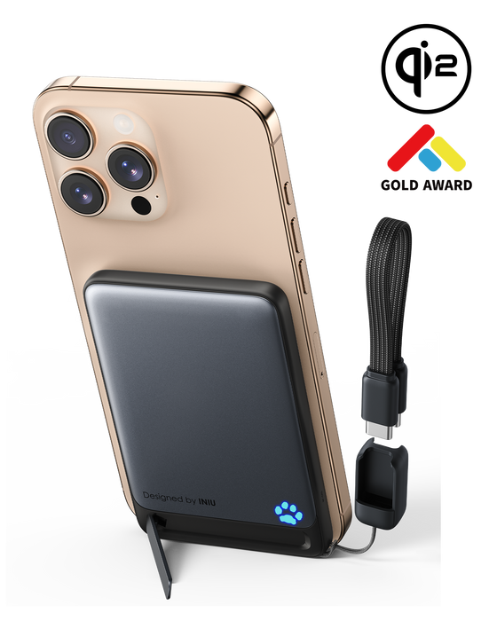 INIU Banco de energía SnapGo P71 Magsafe Qi2 de 15 W, el más delgado de 5000 mAh
