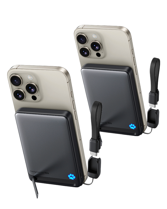 INIU Cargador inalámbrico SnapGo P73 Qi2 de 15 W y 10 000 mAh (paquete de 2)