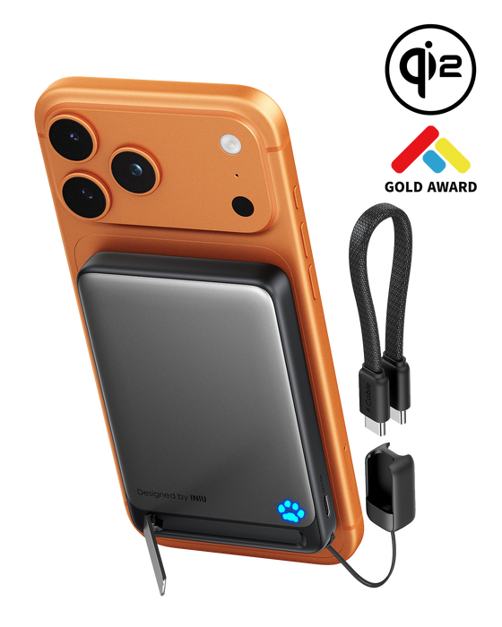 INIU Banco de energía magnético delgado SnapGo P73 Qi2 de 15 W | 10 000 mAh