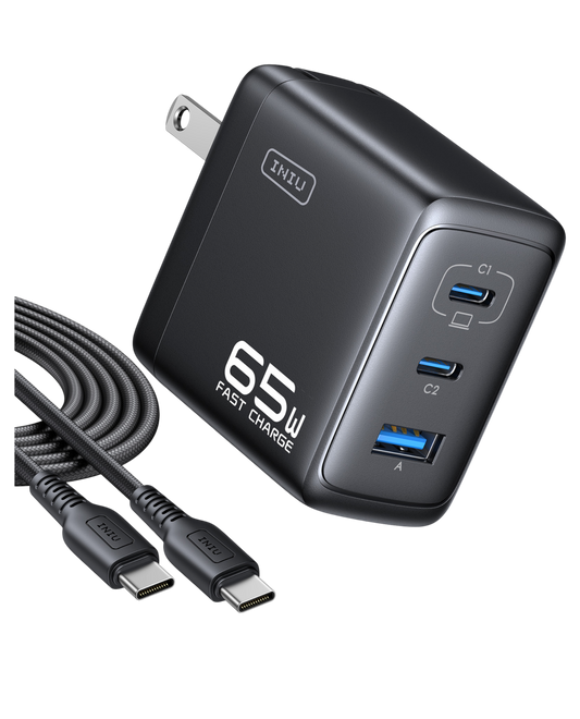INIU Caricabatterie GaN a 3 porte A21-E1 da 65 W