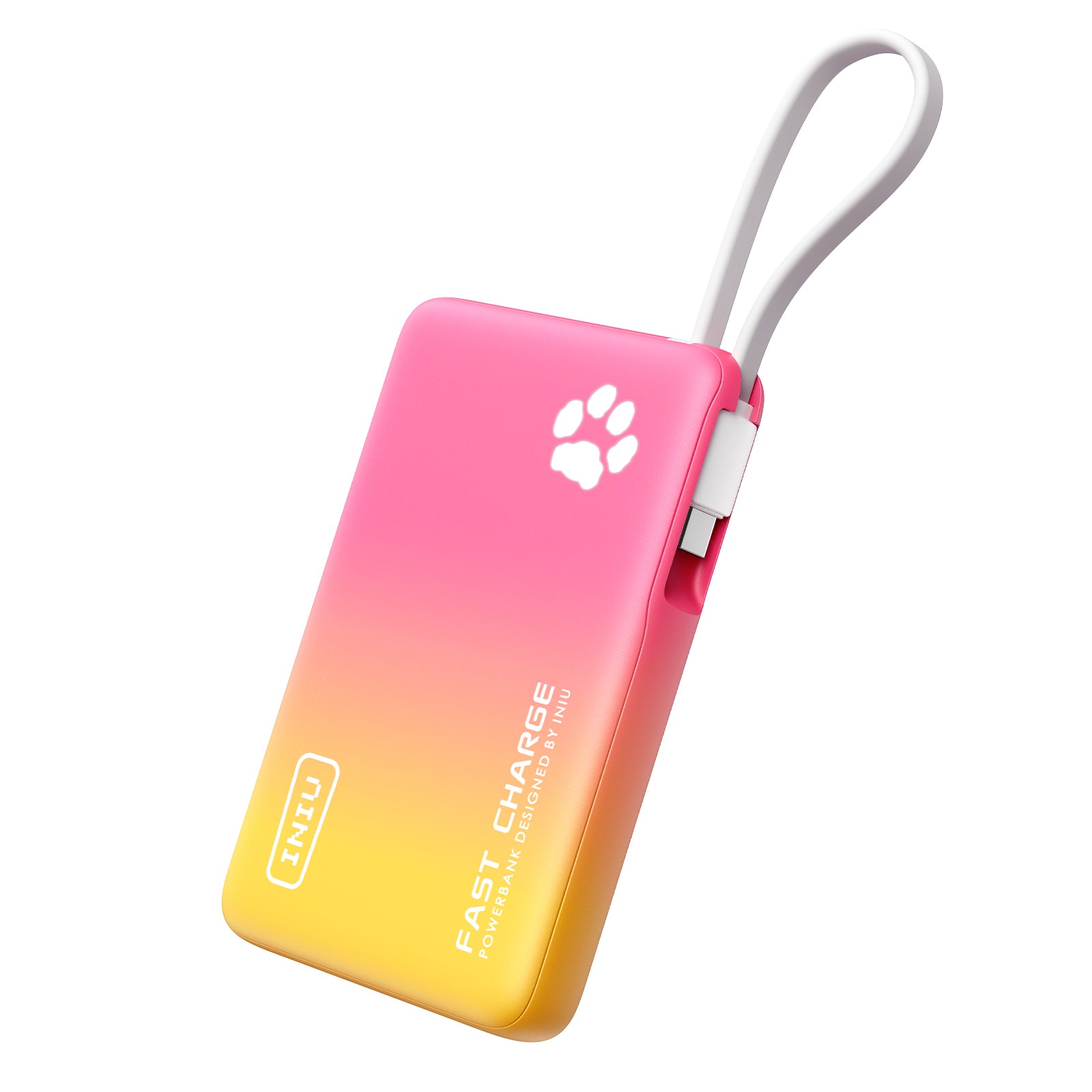 INIU Łapowaty P41L-E2 Power Bank z wbudowanym kablem, najcieńszy 45 W, 10000 mAh