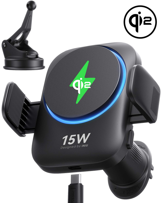 INIU SnapGo V11-E1 Qi2 15W magnetische kabellose Autoladegeräthalterung