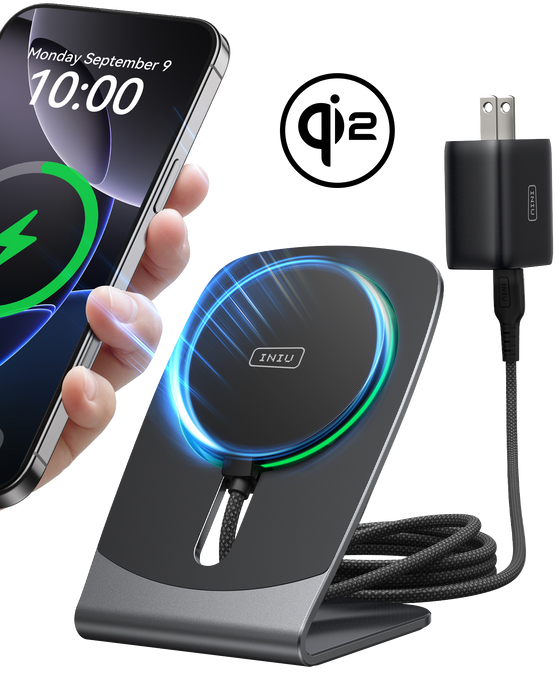 INIU Cargador inalámbrico magnético SnapGo W21 Qi2 de 15 W