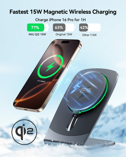 INIU W21-E1 Qi2 15W Magnetic Wireless Charger
