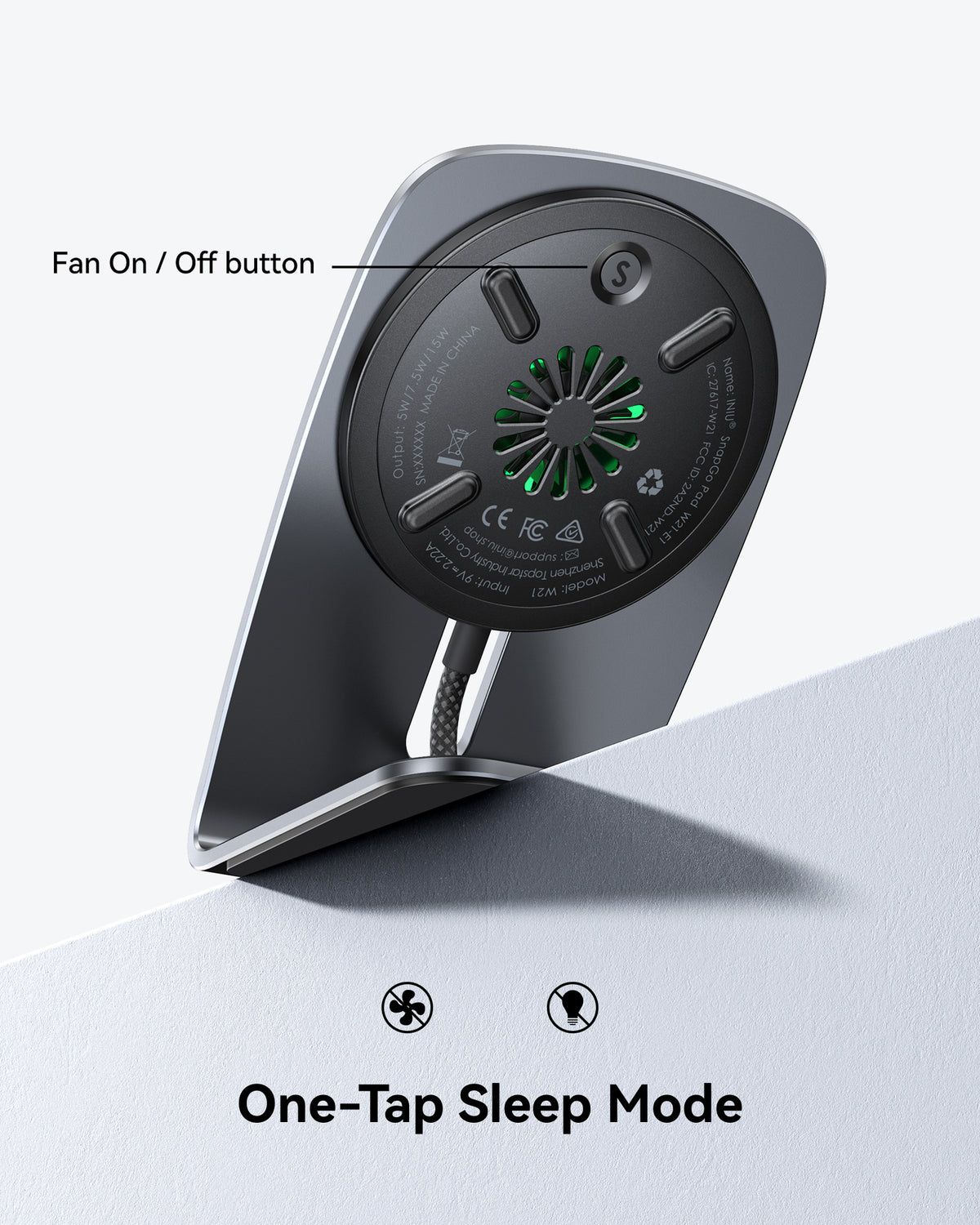 INIU Chargeur sans fil magnétique SnapGo W21 Qi2 15W