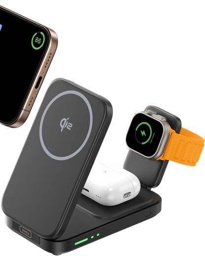 INIU SnapGo W31-E1 Qi2 15W 3 i 1 magnetisk foldbar trådløs oplader