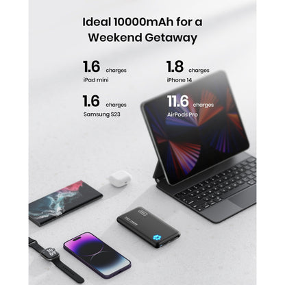 Caricabatterie portatile INIU B3, 20W PD3.0 Carica rapida Power Bank più sottile da 10000 mAh, nero