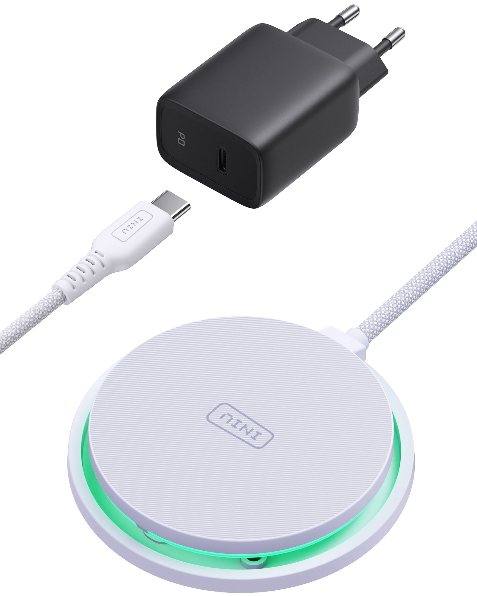 Cargador inalámbrico magnético LED INIU W11-E1 Qi2 de 15 W