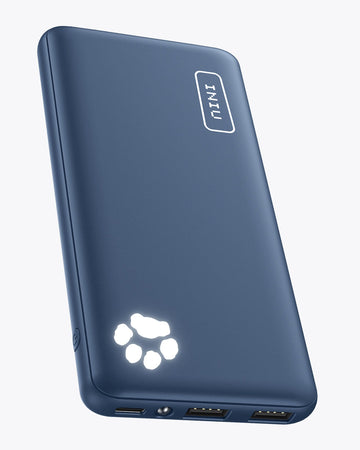 INIU Blå B41 Markets Slimmest 10000mAh Power Bank, Kompatibel med iPhone 14 13 12 Pro Samsung S21 Google LG iPad Tablet osv.