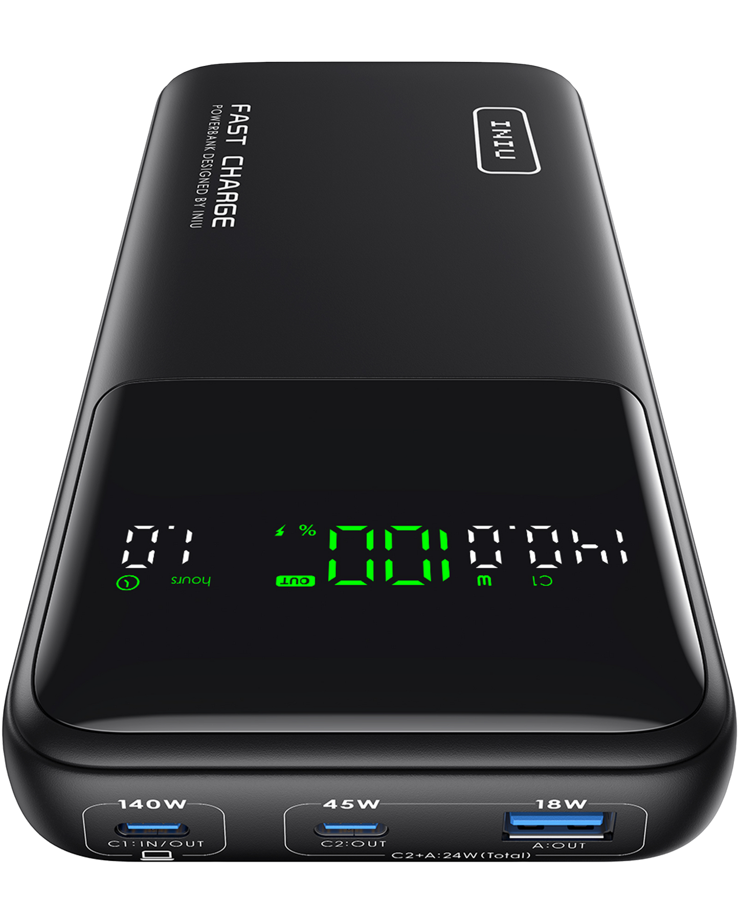 INIU B64 140W 27,000mAh, hurtig opladning 1.000+ enheder, 140W Max output fra én port.